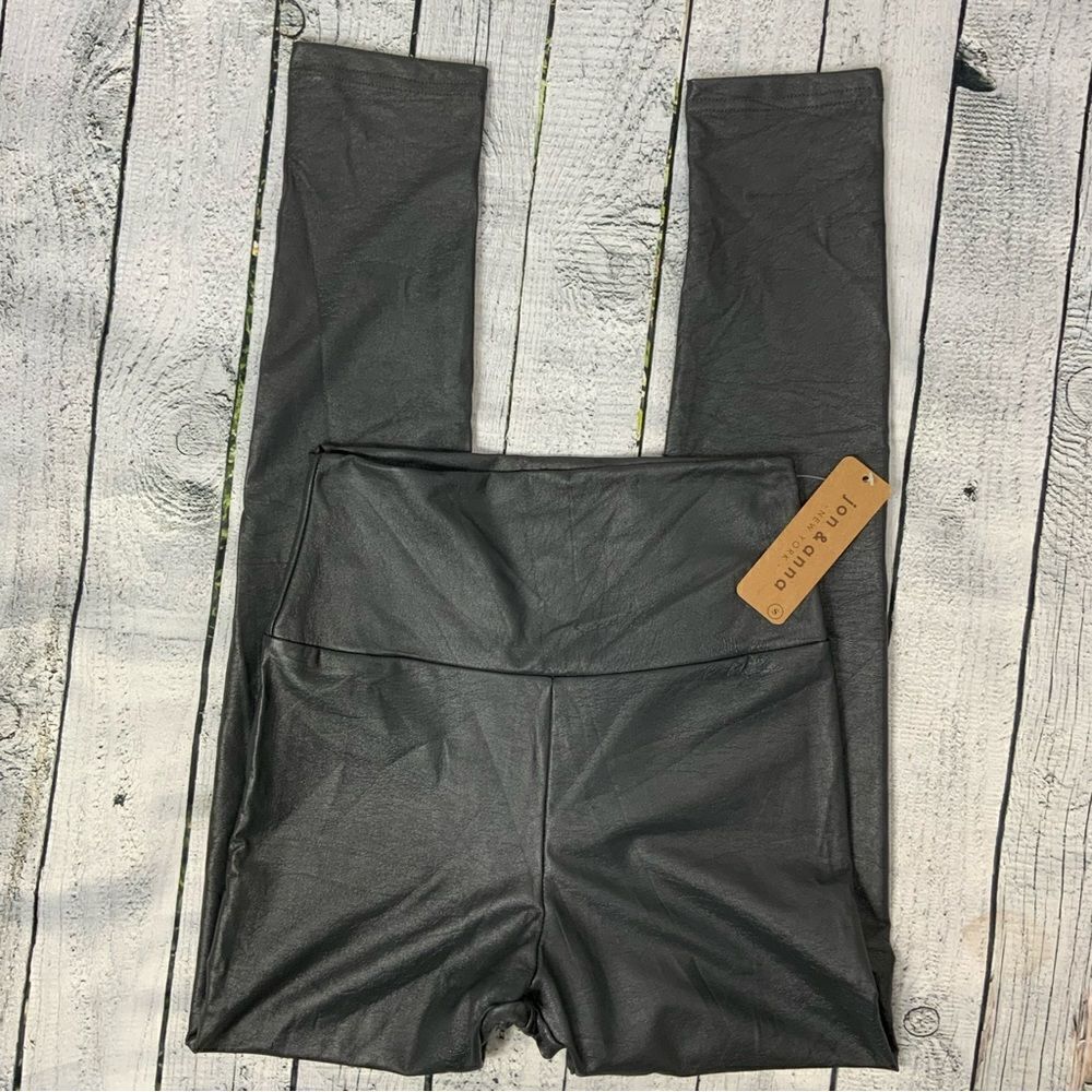 JON & ANNA gray metallic faux leather leggings